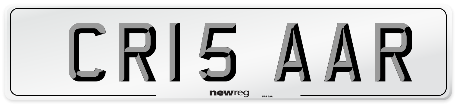 CR15 AAR Number Plate from New Reg